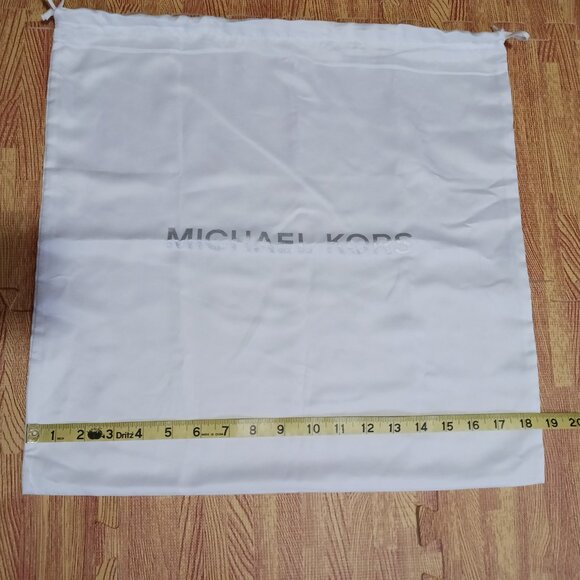Michael Kors White Satin Dust Bag Cover Protective Pouch Drawstring 18.5x18.5 - Picture 2 of 4